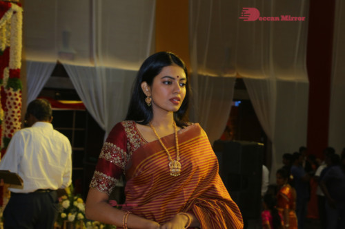 Relatives and Celebrities are seen blessing the new couple 