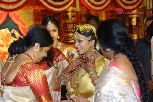 Relatives and Celebrities are seen blessing the new couple 