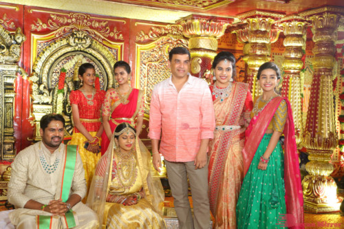 Relatives and Celebrities are seen blessing the new couple 