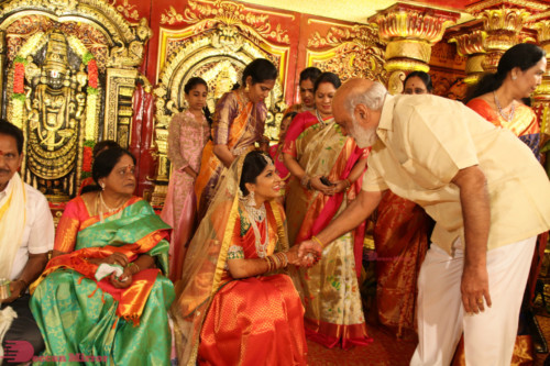 Relatives and Celebrities are seen blessing the new couple 