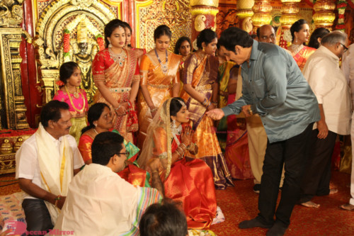 Relatives and Celebrities are seen blessing the new couple 