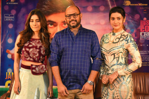 Pictures from all Disco Raja Movie Events Combined, attended by Ravi Teja, Payal Rajput and Nabha Natesh