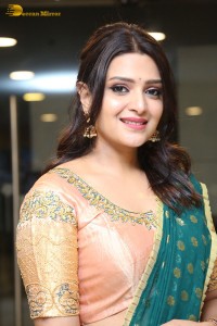 Actress Telugu Actress Divya Pillai in a light pink lehenga choli dress