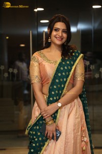 Actress Telugu Actress Divya Pillai in a light pink lehenga choli dress