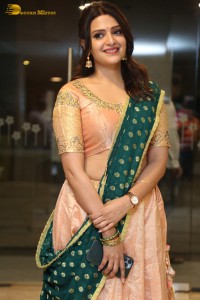 Actress Telugu Actress Divya Pillai in a light pink lehenga choli dress