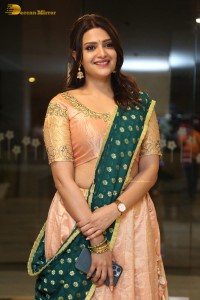 Actress Telugu Actress Divya Pillai in a light pink lehenga choli dress