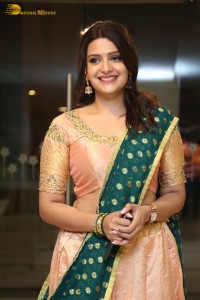 Actress Telugu Actress Divya Pillai in a light pink lehenga choli dress