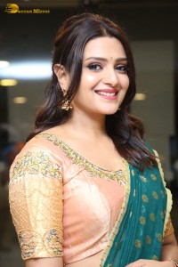 Actress Telugu Actress Divya Pillai in a light pink lehenga choli dress