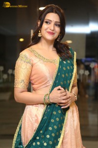 Actress Telugu Actress Divya Pillai in a light pink lehenga choli dress