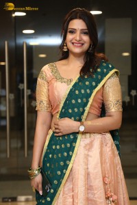 Actress Telugu Actress Divya Pillai in a light pink lehenga choli dress