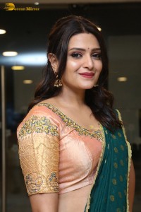 Actress Telugu Actress Divya Pillai in a light pink lehenga choli dress