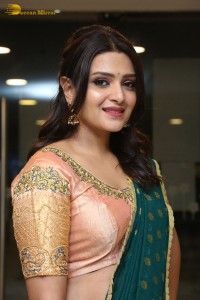 Actress Telugu Actress Divya Pillai in a light pink lehenga choli dress