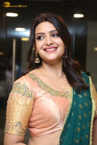 Actress Telugu Actress Divya Pillai in a light pink lehenga choli dress
