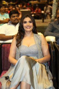 actress divyansha kaushik in a low neck dress at a movie function