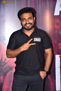 Double iSmart Pre-Release Function attended by Ram Pothineni, Kavya Thapar, Charmy Kaur, and Puri Jagannadh