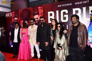 Double iSmart Song Launch attended by Ram Pothineni, Kavya Thapar, Charmy Kaur, Ali, and Sanjay Dutt