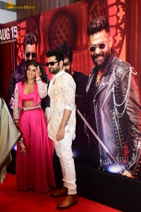 Double iSmart Song Launch attended by Ram Pothineni, Kavya Thapar, Charmy Kaur, Ali, and Sanjay Dutt