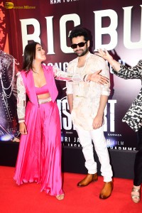 Double iSmart Song Launch attended by Ram Pothineni, Kavya Thapar, Charmy Kaur, Ali, and Sanjay Dutt