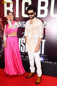 Double iSmart Song Launch attended by Ram Pothineni, Kavya Thapar, Charmy Kaur, Ali, and Sanjay Dutt