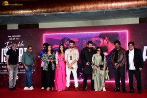 Double iSmart Song Launch attended by Ram Pothineni, Kavya Thapar, Charmy Kaur, Ali, and Sanjay Dutt