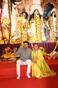 Bollywood Celebrities including Kajol, Rani Mukherjee, Ranbir Kapoor, Alia Bhatt, Rhea Chakraborty, and others offer prayers at Durga Puja 2024