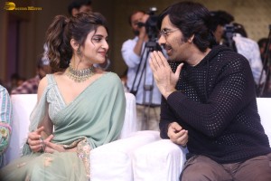 Dhamaka Anniversary and Eagle Trailer Success Celebrations attended by Ravi Teja, Sreeleela, and Kavya Thapar