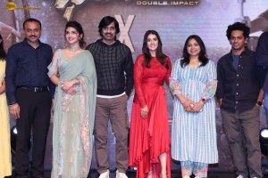Dhamaka Anniversary and Eagle Trailer Success Celebrations attended by Ravi Teja, Sreeleela, and Kavya Thapar