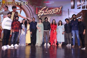 Dhamaka Anniversary and Eagle Trailer Success Celebrations attended by Ravi Teja, Sreeleela, and Kavya Thapar