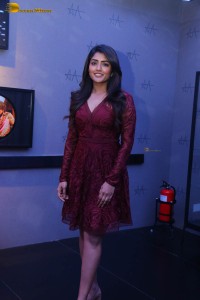 actress eesha rebba in a dark red maroon mini dress photoshoot