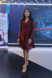 actress eesha rebba in a dark red maroon mini dress photoshoot