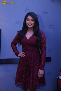 actress eesha rebba in a dark red maroon mini dress photoshoot