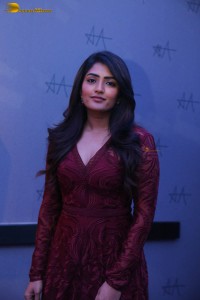 actress eesha rebba in a dark red maroon mini dress photoshoot