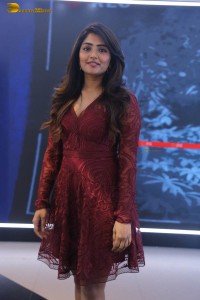 actress eesha rebba in a dark red maroon mini dress photoshoot