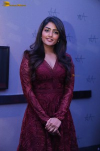 actress eesha rebba in a dark red maroon mini dress photoshoot