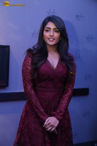 actress eesha rebba in a dark red maroon mini dress photoshoot