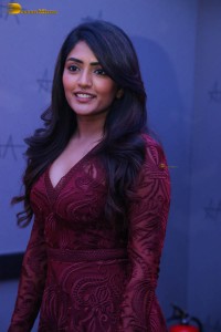 actress eesha rebba in a dark red maroon mini dress photoshoot