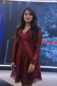 actress eesha rebba in a dark red maroon mini dress photoshoot