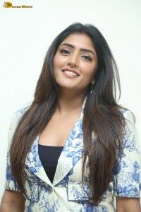 actress eesha rebba in a blue floral dress