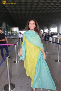 Model and Actress Esha Gupta spotted in a yellow salwar dress