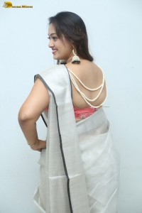 actress Ester Noronha hot in a silver saree