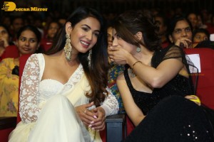 Venkatesh, Varun Tej, Ali, Mehreen and Rajendra Prasad attend the Pre-Release Function of the movie F3