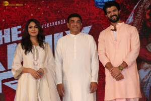 The Family Star Press Meet attended by Vijay Deverakonda, Mrunal Thakur, and Dil Raju