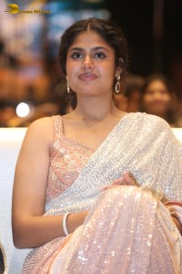 Indian Actress Faria Abdullah in a shiny saree at a movie function