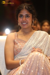 Indian Actress Faria Abdullah in a shiny saree at a movie function