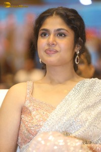 Indian Actress Faria Abdullah in a shiny saree at a movie function