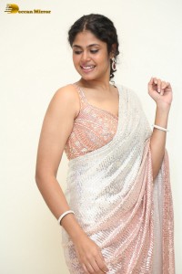Indian Actress Faria Abdullah in a shiny saree at a movie function