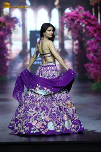 actress Fatima Sana Shaikh gorgeous in a blue dress while walking the ramp at lakme fashion week