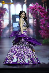 actress Fatima Sana Shaikh gorgeous in a blue dress while walking the ramp at lakme fashion week