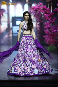 actress Fatima Sana Shaikh gorgeous in a blue dress while walking the ramp at lakme fashion week