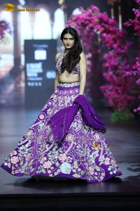 actress Fatima Sana Shaikh gorgeous in a blue dress while walking the ramp at lakme fashion week